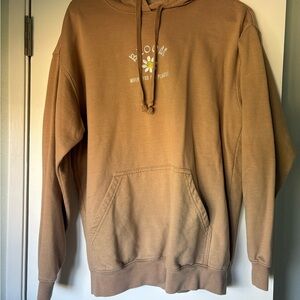Full Tilt Tan Hoodie with Floral Design